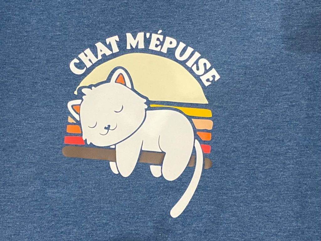 T-shirt personnalisé chat m'épuise